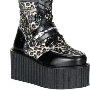 Demonia Leopard Platform Stack Boots
